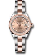 *Pre-Owned* Rolex Everose Rolesor Lady-Datejust Watch - Domed Bezel - Rosé Index Dial - Oyster Bracelet