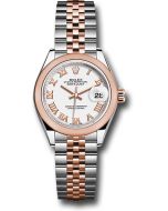  *Pre-Owned* Rolex Steel and Everose Gold Rolesor Lady-Datejust 28 Watch - Domed Bezel - White Roman Dial - Jubilee Bracelet