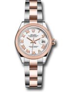  *Pre-Owned* Rolex Steel and Everose Gold Rolesor Lady-Datejust 28 Watch - Domed Bezel - White Roman Dial - Oyster Bracelet