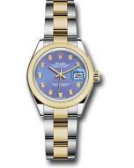  *Pre-Owned* Rolex Steel and Yellow Gold Rolesor Lady-Datejust 28 Watch - Domed Bezel - Lavender Diamond Dial - Oyster Bracelet