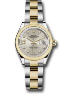  *Pre-Owned* Rolex Steel and Yellow Gold Rolesor Lady-Datejust 28 Watch - Domed Bezel - Silver Diamond Star Dial - Oyster Bracelet