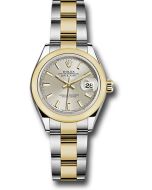  *Pre-Owned* Rolex Steel and Yellow Gold Rolesor Lady-Datejust 28 Watch - Domed Bezel - Silver Index Dial - Oyster Bracelet
