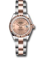  *Pre-Owned* Rolex Everose Rolesor Lady-Datejust Watch - Fluted Bezel - RosÃ© Roman Dial - Oyster Bracelet