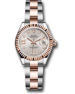  *Pre-Owned* Rolex Steel and Everose Gold Rolesor Lady-Datejust 28 Watch - Fluted Bezel - Sundust Diamond Star Dial - Oyster Bracelet