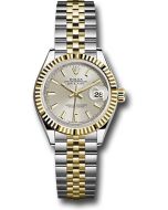  *Pre-Owned* Rolex Steel and Yellow Gold Rolesor Lady-Datejust 28 Watch - Fluted Bezel - Silver Index Dial - Jubilee Bracelet