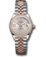  *Pre-Owned* Rolex Steel and Everose Gold Rolesor Lady-Datejust 28 Watch - Diamond Bezel - Sundust Diamond Star Dial - Jubilee Bracelet