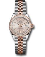  *Pre-Owned* Rolex Steel and Everose Gold Rolesor Lady-Datejust 28 Watch - Diamond Bezel - Sundust Index Dial - Jubilee Bracelet