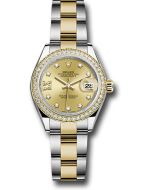 *Pre-Owned* Rolex Steel and Yellow Gold Rolesor Lady-Datejust 28 Watch - Diamond Bezel - Champagne Diamond Star Dial - Oyster Bracelet