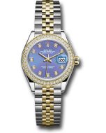 *Pre-Owned* Rolex Steel and Yellow Gold Rolesor Lady-Datejust 28 Watch - Diamond Bezel - Lavender Diamond Dial - Jubilee Bracelet