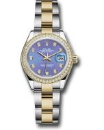  *Pre-Owned* Rolex Steel and Yellow Gold Rolesor Lady-Datejust 28 Watch - Diamond Bezel - Lavender Diamond Dial - Oyster Bracelet
