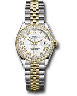  *Pre-Owned* Rolex Steel and Yellow Gold Rolesor Lady-Datejust 28 Watch - Diamond Bezel - White Roman Dial - Jubilee Bracelet