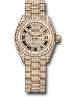  *Pre-Owned* Rolex Yellow Gold Lady-Datejust Watch - Diamond Case - Diamond Lugs - 44 Diamond Bezel - Diamond-Paved Diamond Roman Dial - President Bracelet