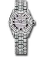  *Pre-Owned* Rolex White Gold Lady-Datejust Watch - Diamond Case - Diamond Lugs - 44 Diamond Bezel - Diamond-Paved Diamond Roman Dial - President Bracelet