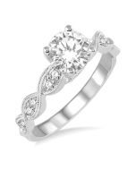 Minerva Obsidian 14K White Gold Diamond Engagement Ring