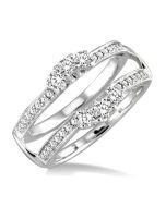 Delicate Diamond Insert Ring White Gold Diamond Wrap & Enhancer