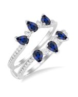 Pear Shape Gemstone & Diamond Insert Ring