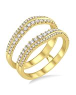 Alabaster Diamond Insert Ring Yellow Gold Diamond Wrap & Enhancer