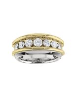 Seven Diamond Men's Two Tone Channel Set Ring