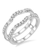 Valerian Baguette Diamond Insert Ring White Gold Diamond Wrap & Enhancer