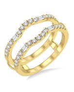 Valorae Baguette Diamond Insert Ring Yellow Gold Diamond Wrap & Enhancer