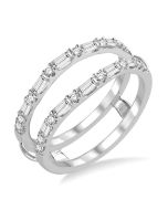 Elowen Baguette Diamond Insert Ring White Gold Diamond Wrap & Enhancer