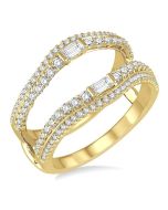 Hestia Baguette Diamond Insert Ring Yellow Gold Diamond Wrap & Enhancer