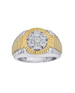 Diamond Men's Cluster Two Tone Ring