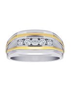Five Diamond Men's Two Tone Channel Set Ring