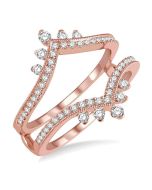 Fiora Chevron Diamond Insert Ring Rose Gold Diamond Wrap & Enhancer