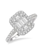 IonElEl 14K White Gold Diamond Ring