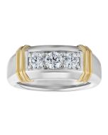 Diamond Men's Three Round Two Tone Ring