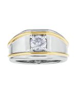 Diamond Men's Two Tone Solitaire Ring