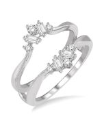 Valencia Baguette Diamond Insert Ring White Gold Diamond Wrap & Enhancer