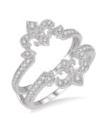 Amaranth Fleur De Lis Diamond Insert Ring White Gold Diamond Wrap & Enhancer