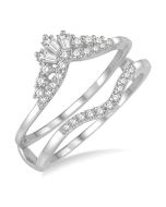 Celestia Chevron Baguette Diamond Insert Ring White Gold Diamond Wrap & Enhancer
