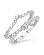 Brilliance Chevron Baguette Diamond Insert Ring White Gold Diamond Wrap & Enhancer