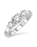 Zeus Prestige 14K White Gold Diamond Three-Stone Ring
