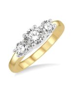 Aphrodite Gilded Diamond Three Stone Ring