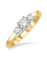 Majestic Ethereal Diamond Three Stone Ring