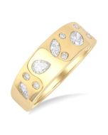 ArElXe 14K Yellow Gold Diamond Ring