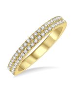 Opaline Radiance Fable Two Row Diamond Wedding Band