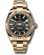  *Pre-Owned* Rolex Yellow Gold Sky-Dweller Watch - Black Index Dial - Oyster Bracelet