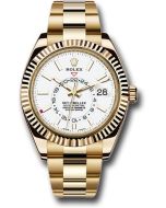  *Pre-Owned* Rolex Yellow Gold Sky-Dweller Watch - White Index Dial - Oyster Bracelet
