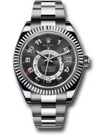  *Pre-Owned* Rolex White Gold Sky-Dweller Watch - Black Arabic Dial - Oyster Bracelet