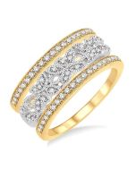 VioVioVer 14K Yellow Gold Diamond Ring