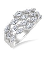 LoZenXe 14K White Gold Diamond Ring