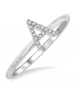 'A' Initial Diamond Ring