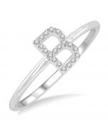 'B' Initial Diamond Ring