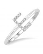 'E' Initial Diamond Ring