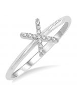 'X' Initial Diamond Ring